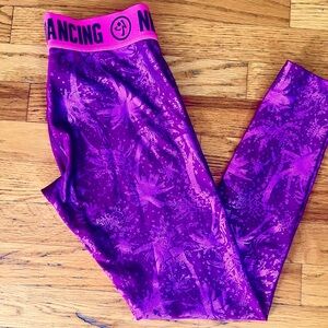 Zumba Fitness Vivid Purple Leggings with Pink Accents